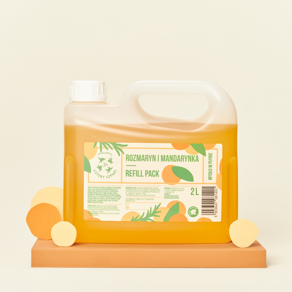 Rozmarýn a mandarinka - náhradní balení - přírodní tekuté mýdlo